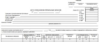 акт о списании материальных запасов