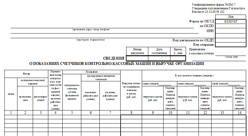 Км 8 образец заполнения