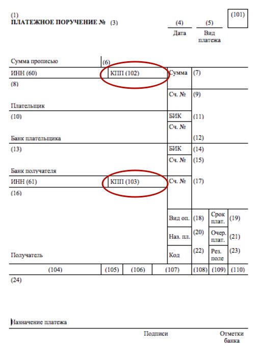 Образец пп с номерами полей