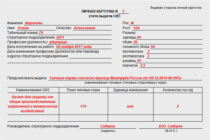 Положение по сиз в организации образец