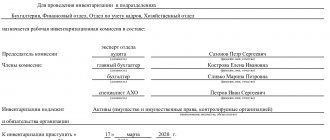 Образец приказа на проведение инвентаризации 2020