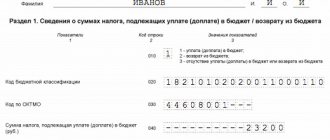 Sample of filling out Section 1