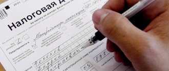 Pen in a man's hand over the 3-NDFL declaration