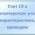 Счет 19 в бухгалтерском учете: для чего применяется, субсчета, характеристика, проводки