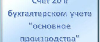 'Account 20 in accounting "main production": what is it used for, characteristics, subaccounts, postings' width="400
