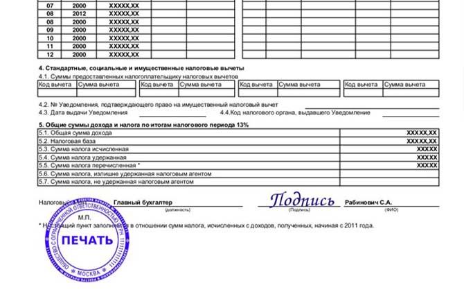 Форма справки 2 ндфл за 2021 год для сотрудников образец в 2022 году