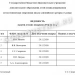 Ведомость выдачи детских подарков к НГ