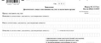 The application for registration with the tax authorities is very simple to fill out.